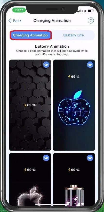 Battery > Charging Animation