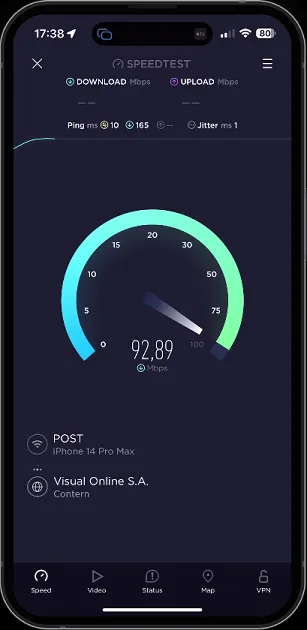 Visit Speedtest.net and verify your internet connection