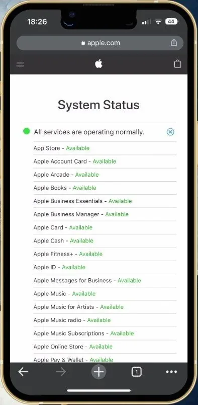Apple System Status