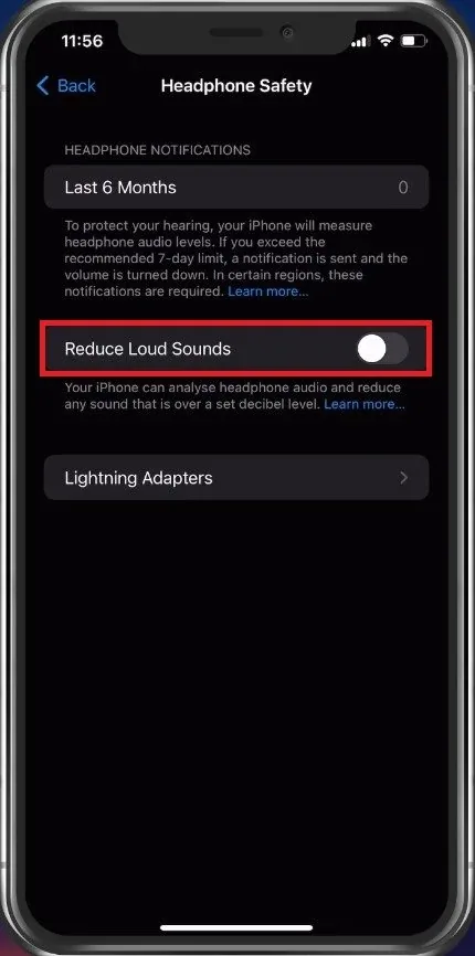 Sounds & Haptics > Headphone Safety