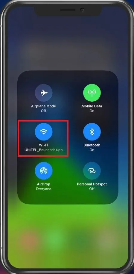 Toggle Wi-Fi ON and OFF