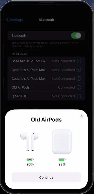 connect airpods via bluetooth