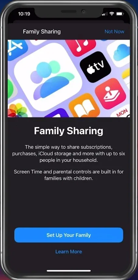 Disable Family Sharing for your device