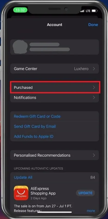 App Store Purchase History