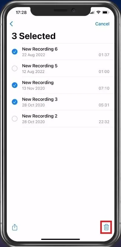 Select Voice Memos
