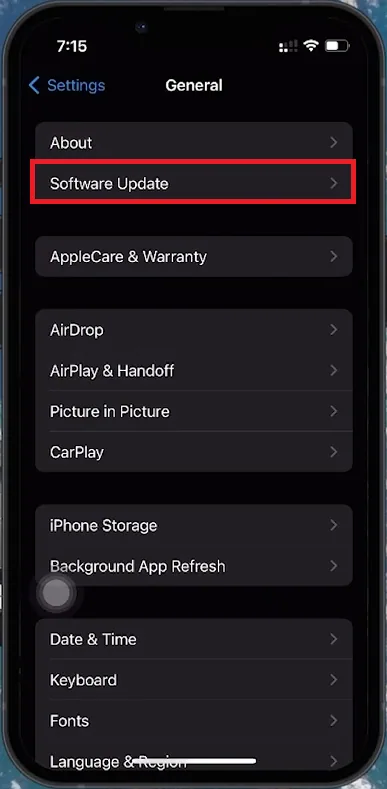 iphone software update