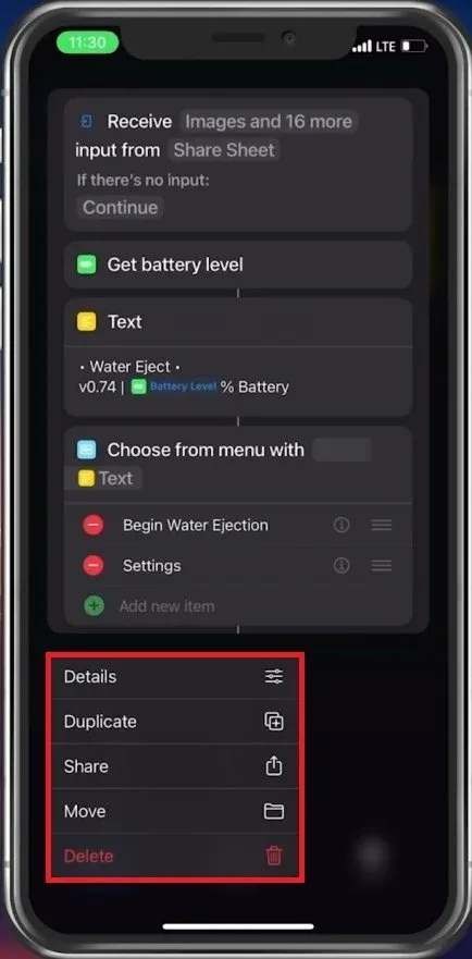 Shortcut Options