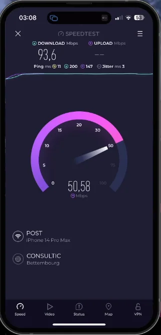 internet connection test iphone