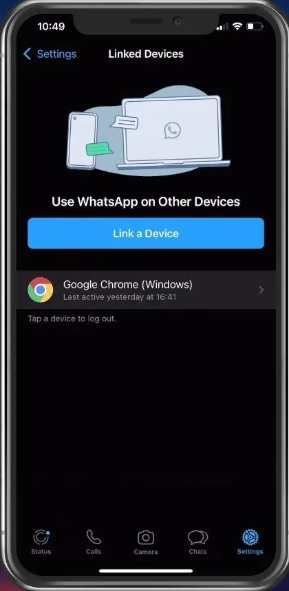 WhatsApp Settings > Linked Devices