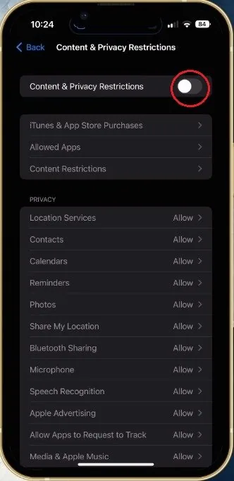 Privacy & Security > Location Services > Application