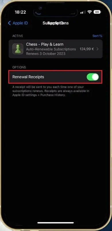 iPhone Settings > Apple ID > Subscriptions