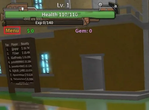 King Legacy In-Game Menu