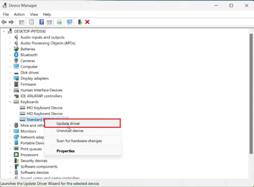 update keyboard driver