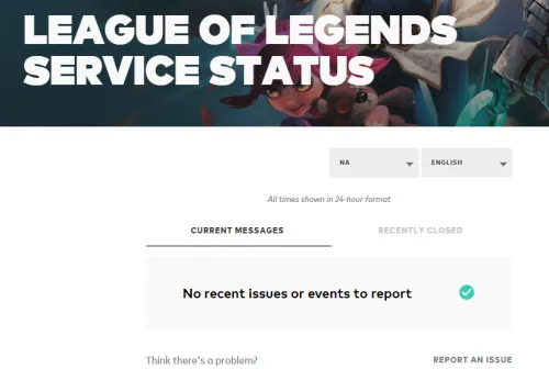 riot games league of legends server status