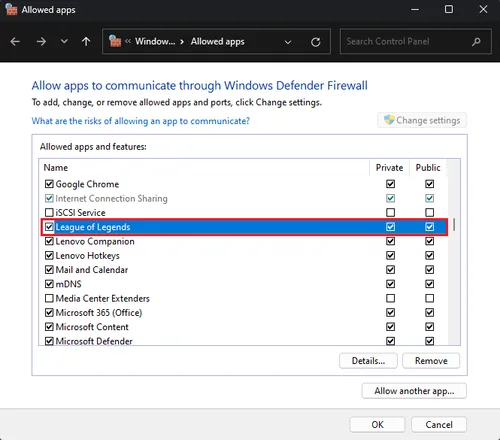 windows defender allowed apps