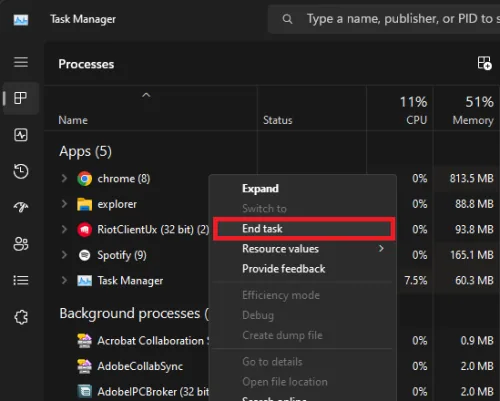 task manager end riot client task