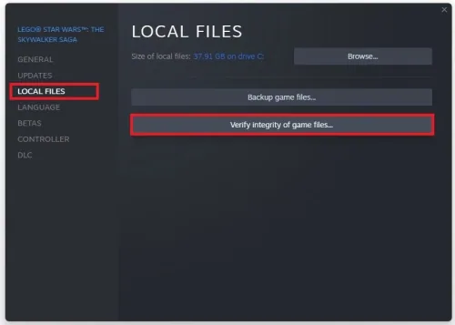 Local FIles > Verify integrity of game files