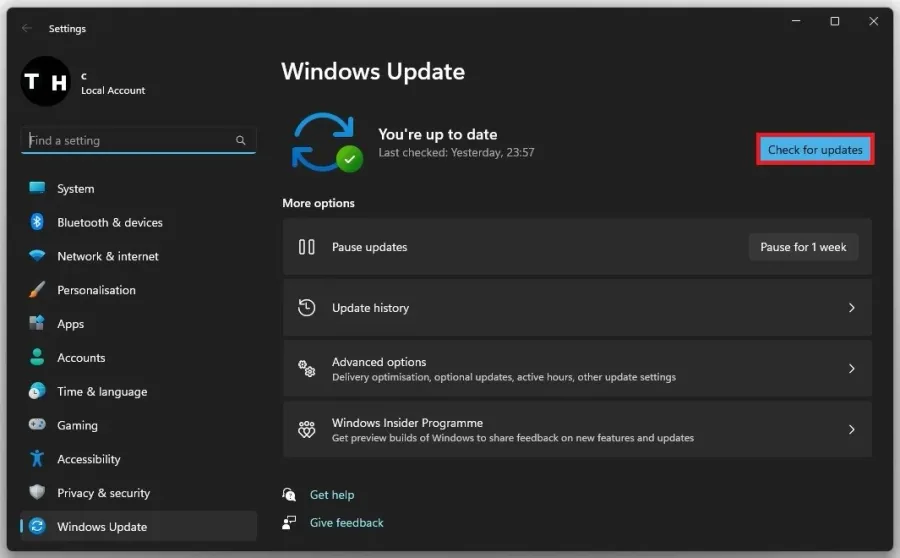 Windows Settings > Windows Update