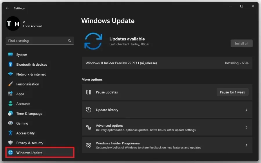 Windows Settings > Windows Update