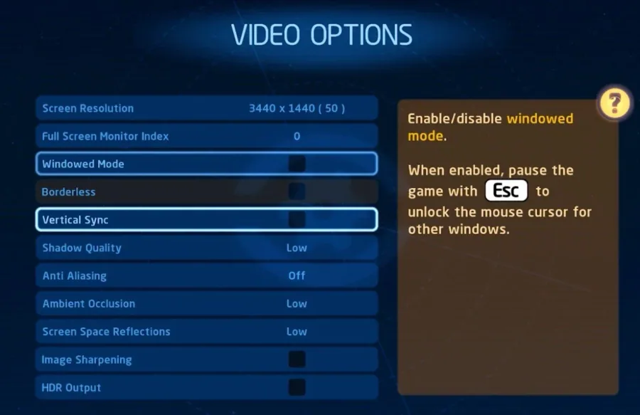 Lego Star Wars: The Skywalker Saga Video Options