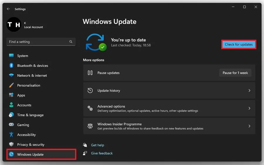 Windows Settings > Windows Update