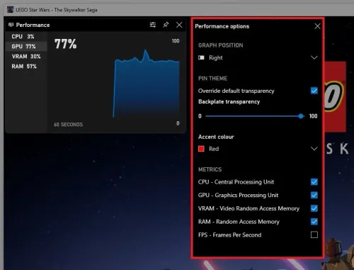 Xbox Game Bar > Performance Options