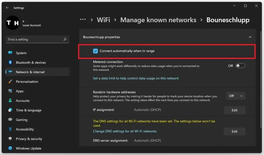 Windows Settings > Network & Internet > WiFi > Manage Known Networks