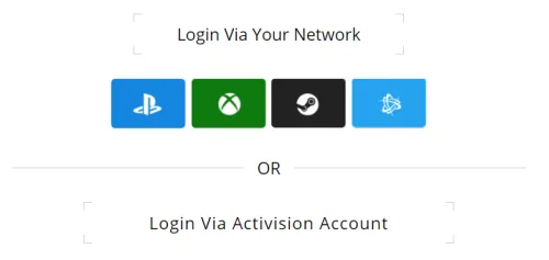 Make sure to log in with your Activision account.