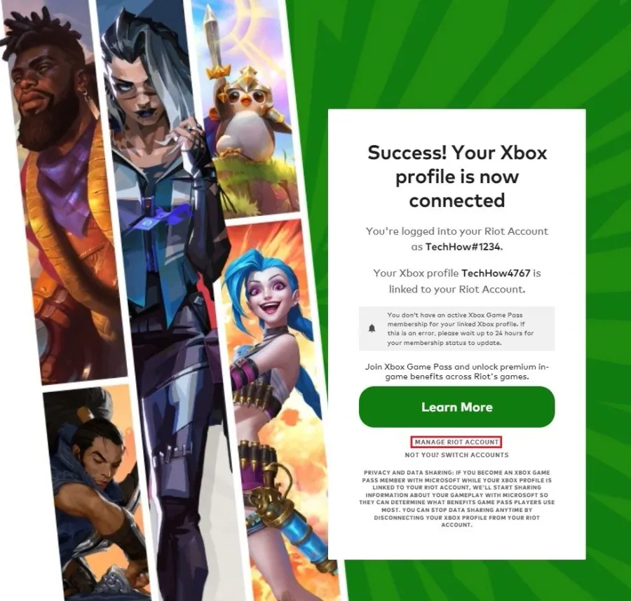 Connect Xbox Profile