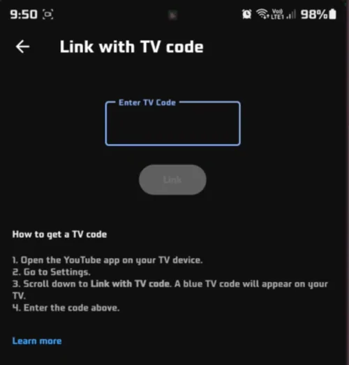 link with tv code