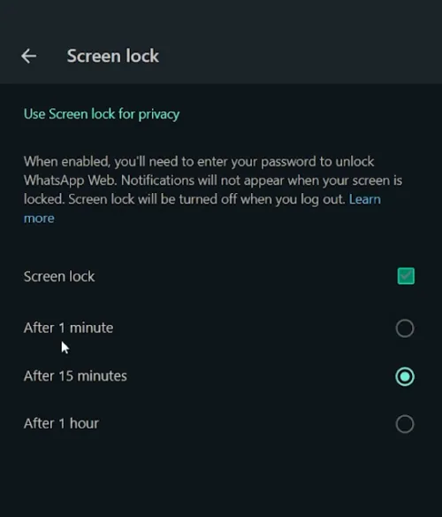 screen lock duration