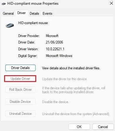 Update Mouse Driver