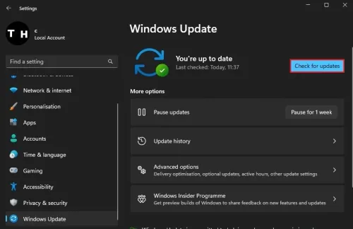 Windows Settings > Windows Update