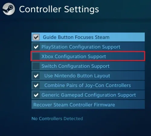 Steam Controller Settings