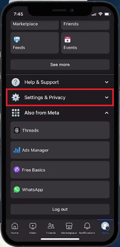 settings and privacy