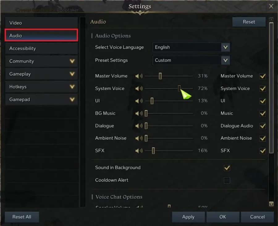 Lost Ark Audio Settings