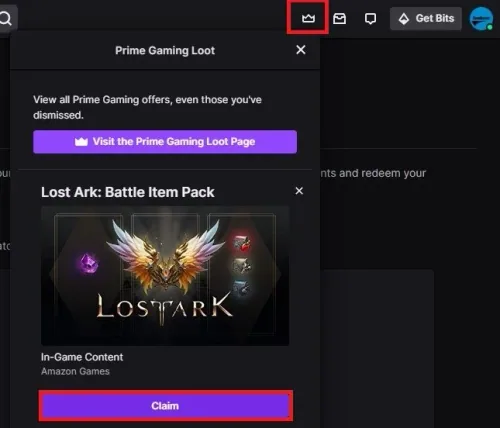 Claim Battle Item Pack for Lost Ark