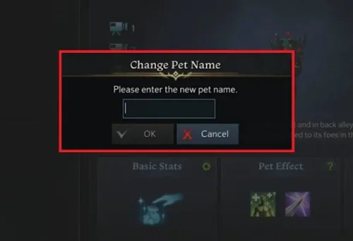 Change Pet Name