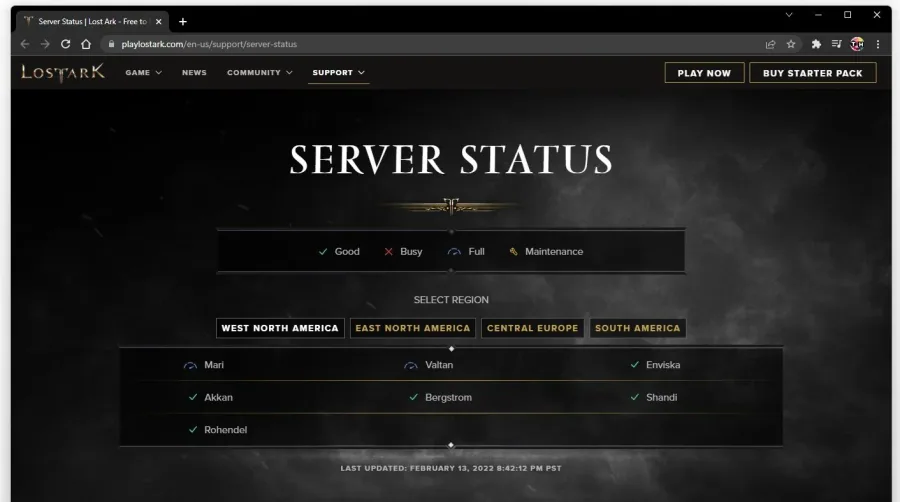 Lost Ark Server Status for your server location