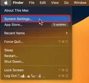 Open System Settings