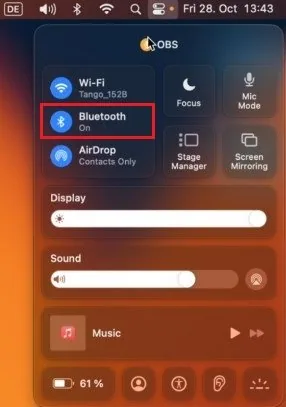 Toggle Bluetooth On & Off