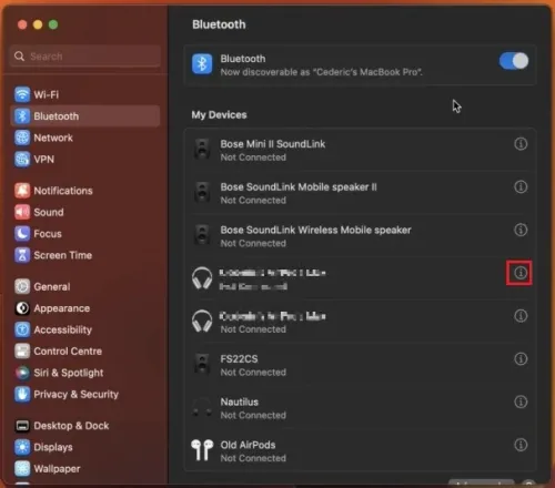 System Settings > Bluetooth