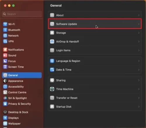 System Settings > General > Software Update