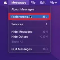 Messages > Preferences