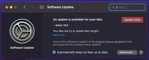 System Settings > Software Update