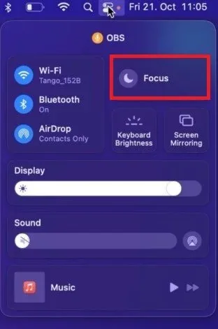 Control Center > Focus