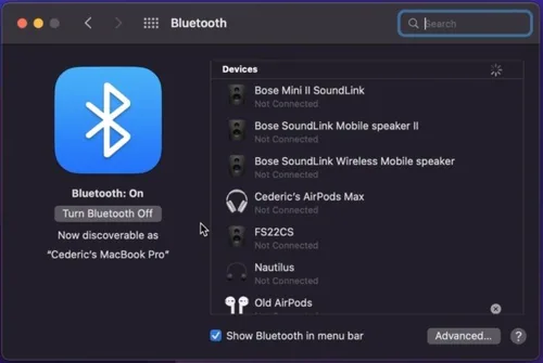 System Settings > Bluetooth
