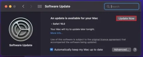 System Settings > Software Update