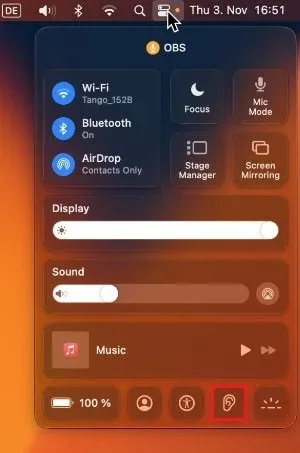 macOS Control Center