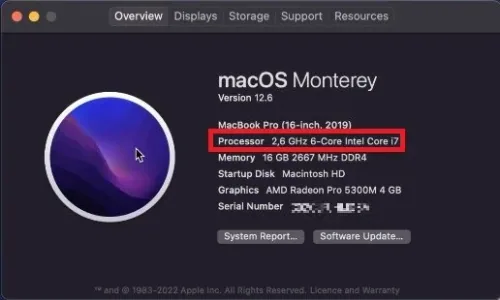 About this Mac > Overview